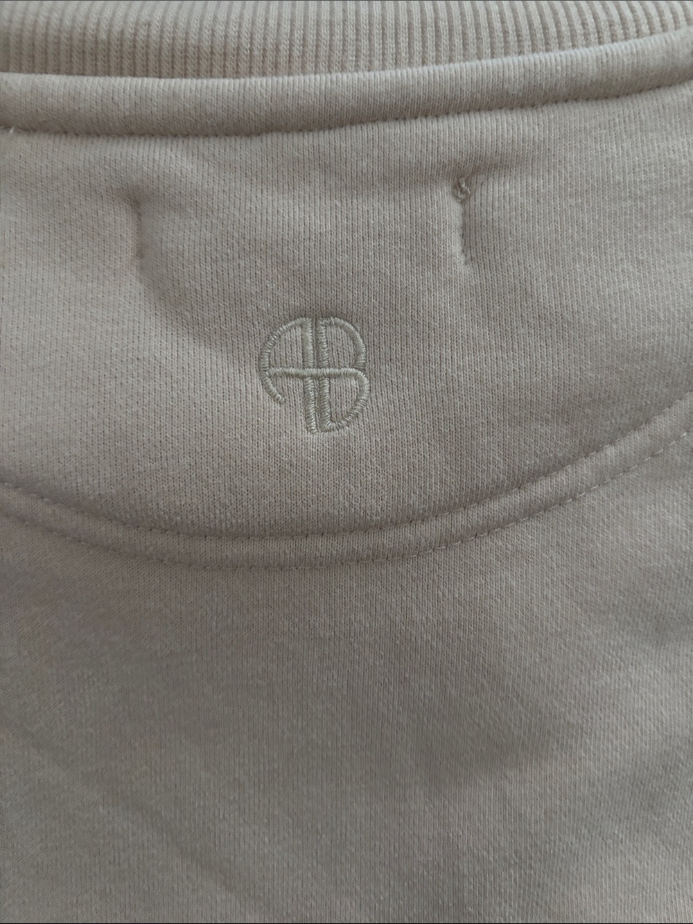 Anine Bing Cream Ramona Crewneck Sweater, Large - Picture 4 of 5